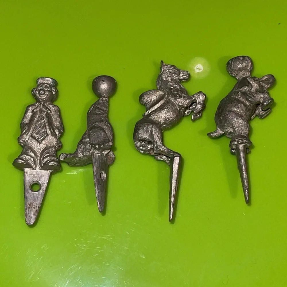 Vintage circus candle holders metal